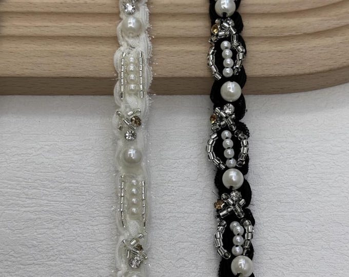 Beaded Trim, Sewing Embellishment, Sold by 1 Yard