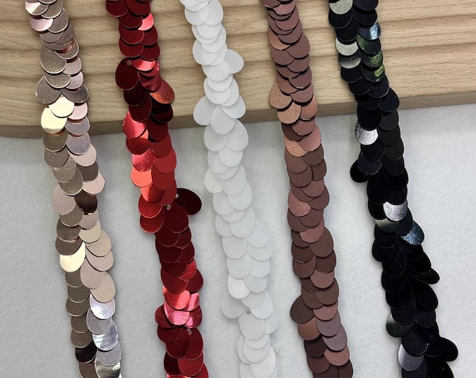 Sequins Trim, Sewing Embellishment, Sold by 1 Yard