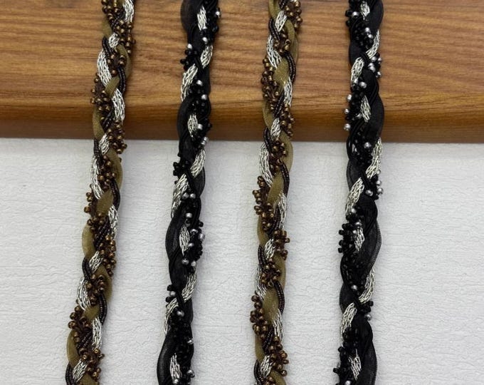 Beaded Trim, Sewing Embellishment, Sold by 1 Yard