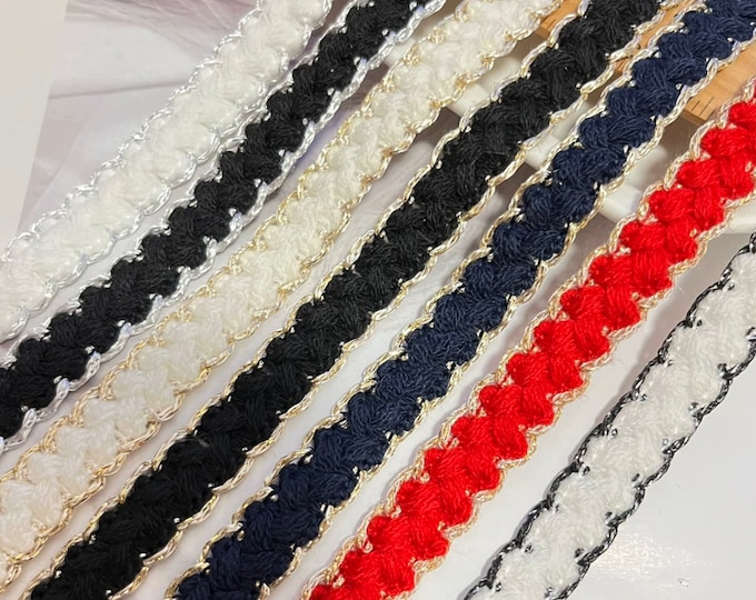 Braided Lace Trim, Costume Design Embellishment, Sold by 1 Yard