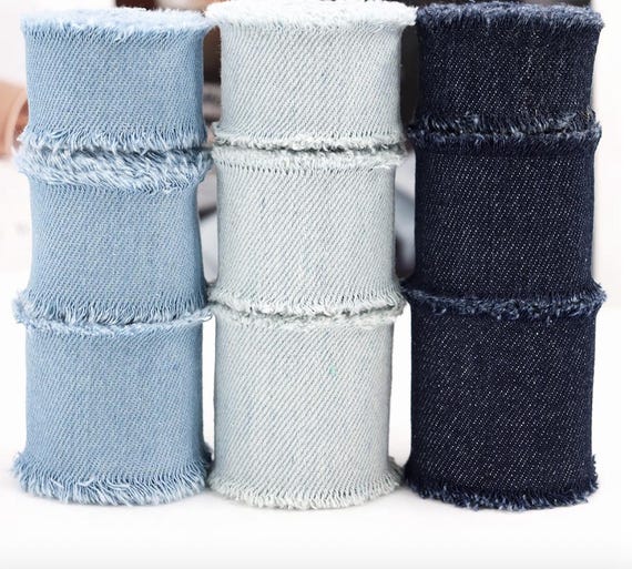 Denim Ribbon trim, decor trimming for costume design sewing bridal trim headwear dress coat cuff collar bag home deco