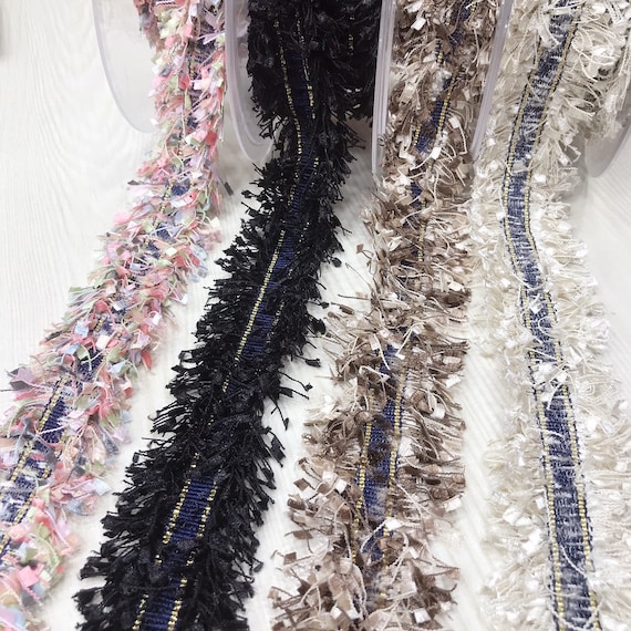 Fringe tassel Lace trim, decor trimming for costume design sewing embellishment dress coat cuff collar bag home deco Sold by 1 yard