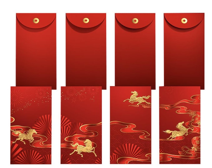 Year of the Horse 2026 Lucky Money Gift Red Packet Envelope