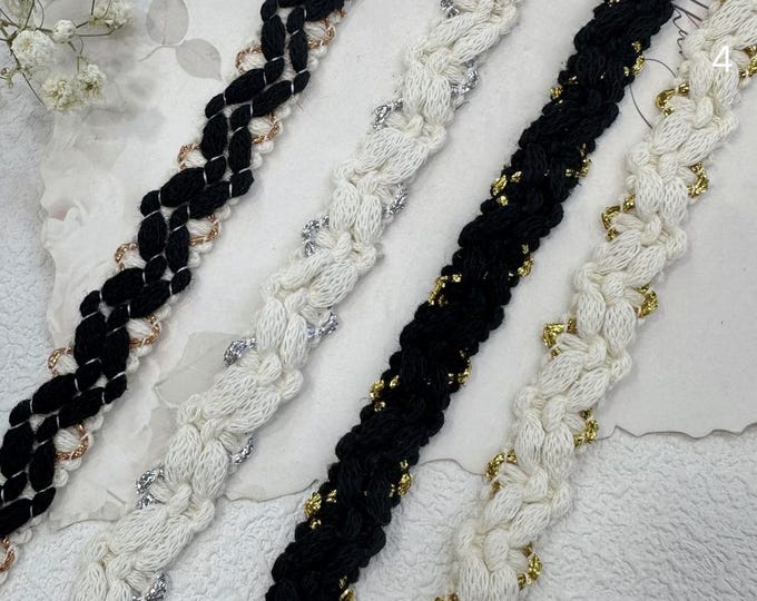 Braided Lace Trim: Costume, Bridal, Sewing Embellishment - 1 Yard