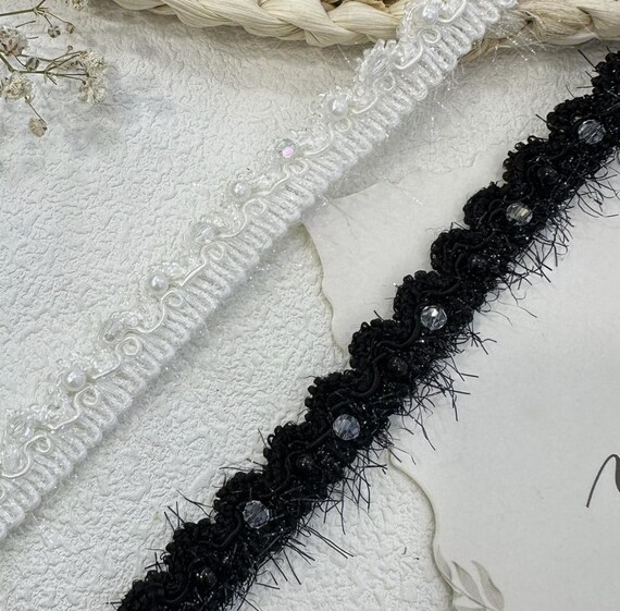 Lace trim for costume design sewing embellishment bridal trim dress coat cuff collar Sold by 1 yard