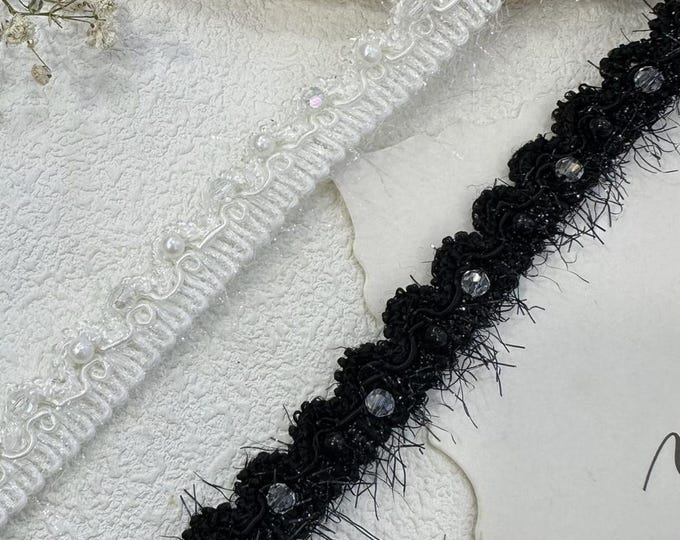 Embellished Lace Trim, Costume Design, Bridal Sewing, Sold by Yard