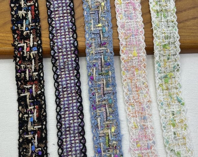Tweed Style Trim, DIY Sewing Supply for Clothes, Hair Bows & Bags, Sold by 1 Yard