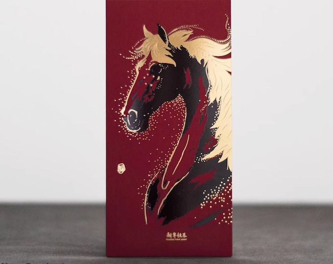 Year of the Horse 2026 Gold Foil Red Envelopes, Lucky Money Gift Red Packets