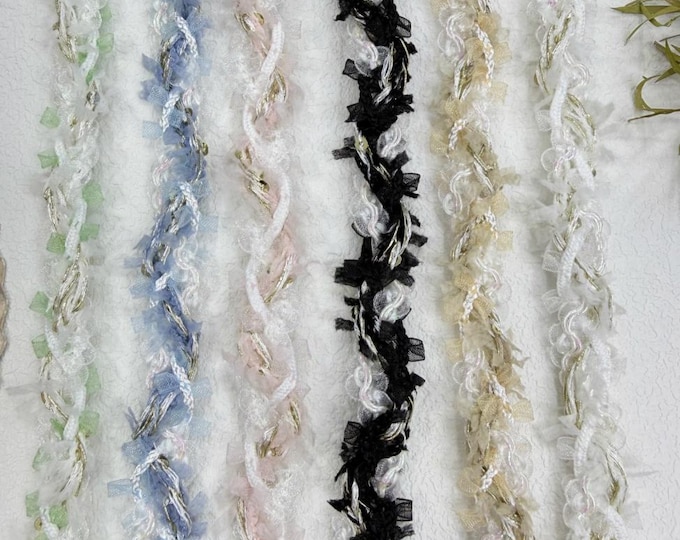 Tweed Lace Trim, Couture Bridal Embellishment Sold by 1 Yard