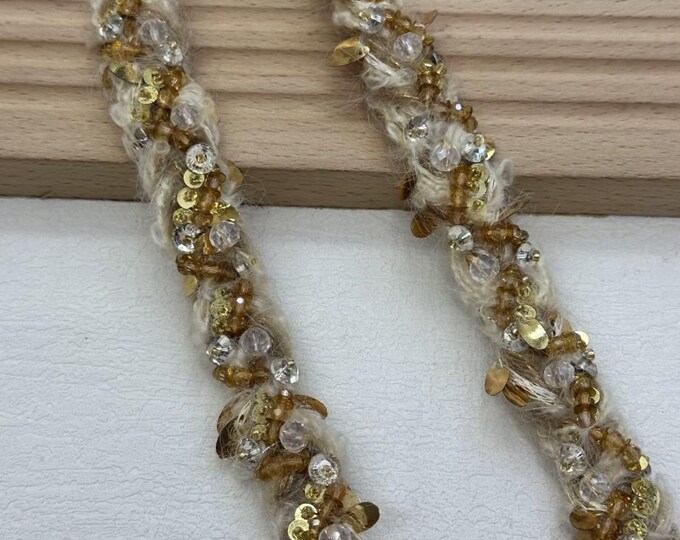 Beaded Trim, DIY Sewing Supply for Clothes, Hair Bows & Bags, Sold by 1 Yard