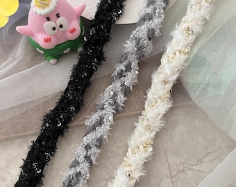 Braid Tweed Ribbon Trim, DIY Clothing, Bags, Shoes, Hats (1.5cm Wide)