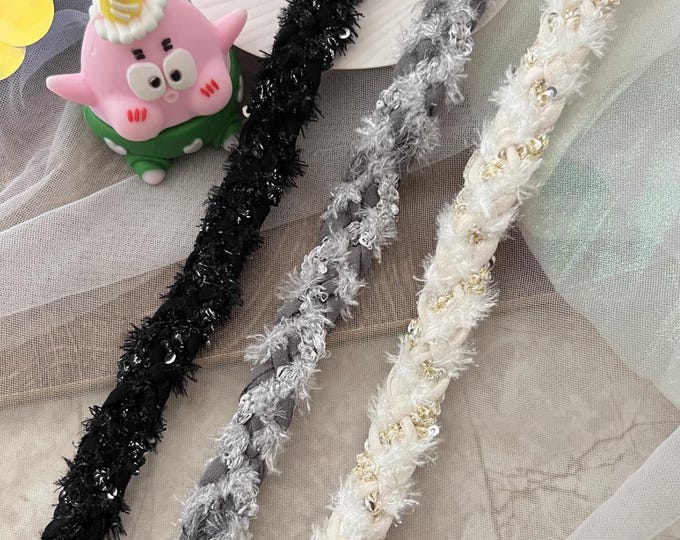 Braid Tweed Ribbon Trim, DIY Clothing, Bags, Shoes, Hats (1.5cm Wide)