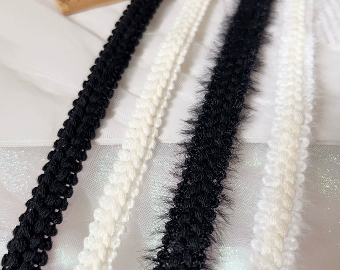 Black and White Lace Trim, Costume Design Embellishment, Sold by Yard