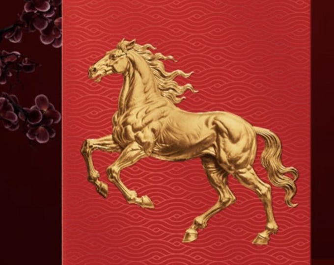 2026 Year of the Horse Red Envelopes, Gold Foil Lucky Money Packets