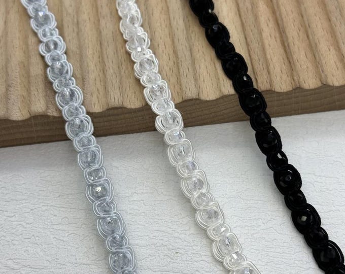 Beaded Trim, DIY Sewing Supply for Clothes, Hair Bows & Bags, Sold by 1 Yard