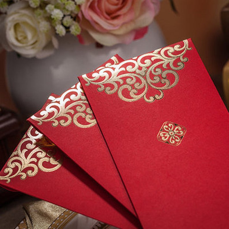 Qty 8 wedding envelopes Money envelopes Cash envelpes Floral red packets