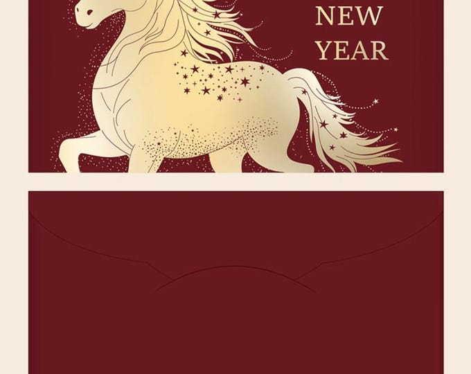 Year of the Horse 2026 Gold Foil Red Envelopes, Lucky Money Gift Red Packets