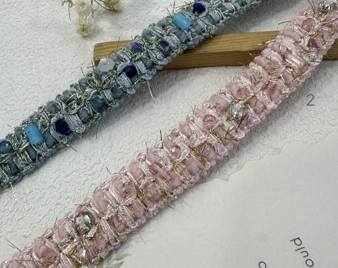 Beaded Costume Trim, Sewing Embellishment - Sold by the Yard