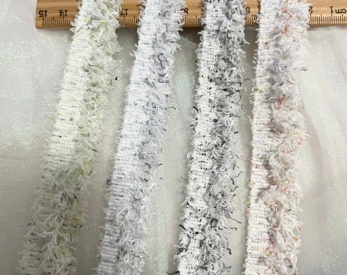 Fuzzy Lace Trim, Costume Design Embellishment, Sold by 1 Yard