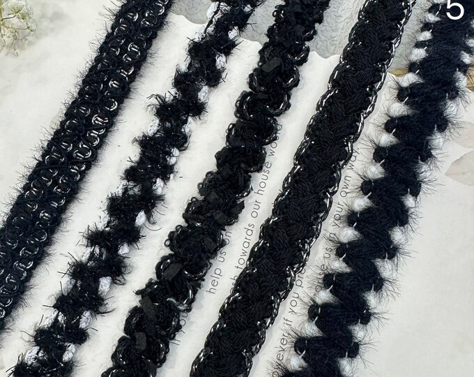 Black Costume Lace Trim, Sewing Embellishment, Sold by 1 Yard