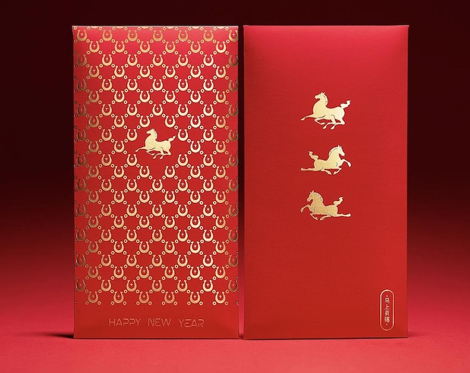 Multi Options Year of the Horse 2026 Gold Foil Lucky Money Red Envelopes Packets