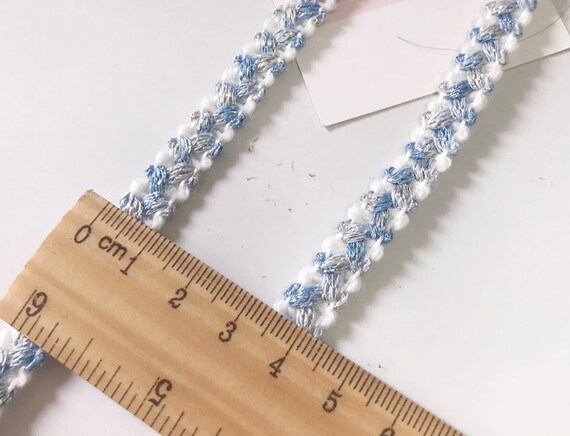 Blue Lace trim, decor trimming for costume design sewing embellishment headwear dress coat cuff collar bag home deco Sold by 1 yard