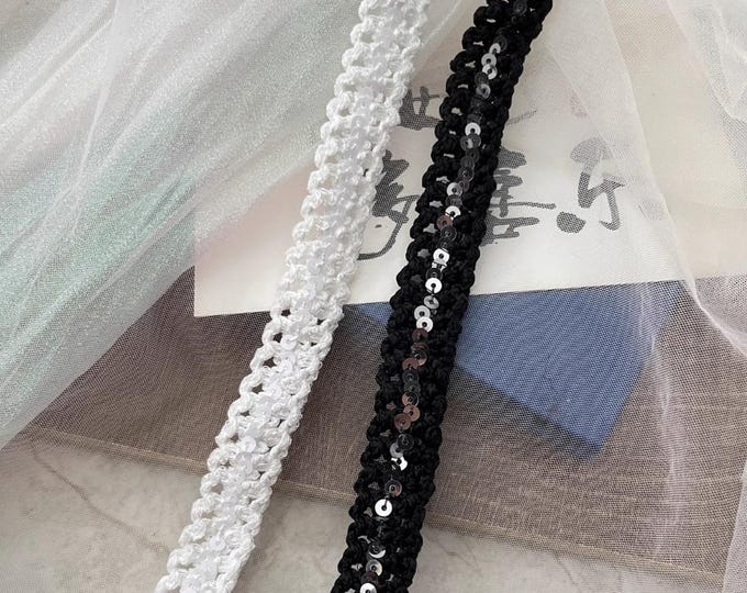 Sequin Lace Trim, Costume Design Embellishment, Sold by 1 Yard