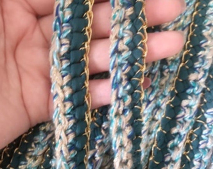 Braided Costume Trim, Emerald Green Embellishment, Sewing Decor (1 yard)