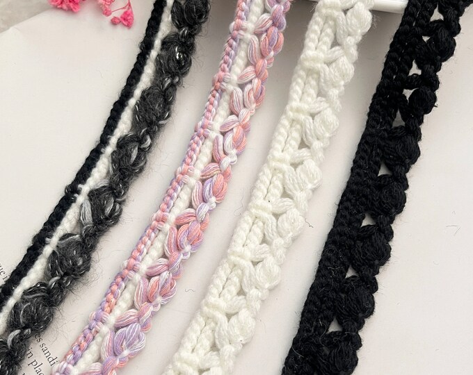 Embroidered Ribbon Trim, Costume Design, Bridal Headwear, Sold by 1 Yard