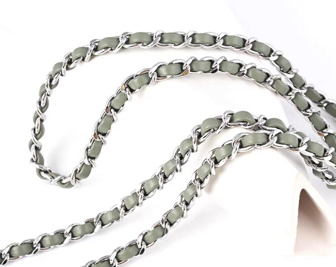 Sheepskin Leather Chain Bag Strap, Genuine Leather Crossbody Strap Replacement