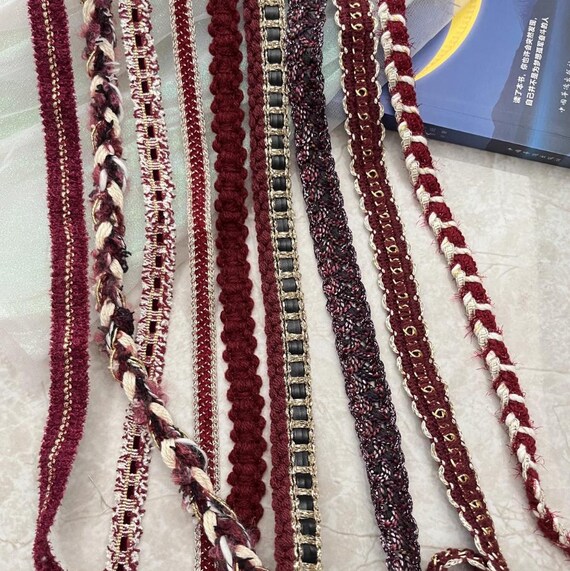 Dark Red Collections, Lace trim, decor trimming for costume design sewing bridal trim dress coat cuff collar bag home deco Sold by 1 yard