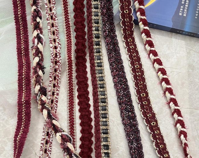 Dark Red Lace Trim, Costume Design, Bridal, Sewing, Home Decor (Sold by 1 Yard)