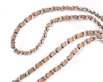 Cowhide Leather Chain Bag Strap, Crossbody Replacement