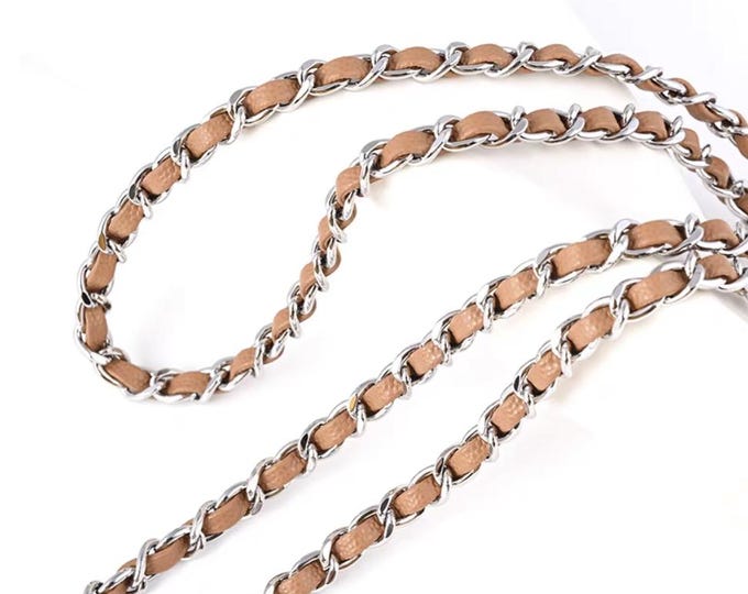 Cowhide Leather Chain Bag Strap, Crossbody Replacement
