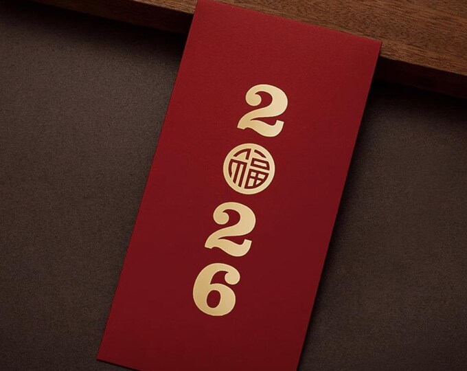 2026 Year of the Horse Red Envelopes, Gold Foil Lucky Money Packets