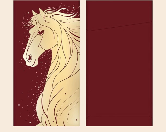 Year of the Horse 2026 Gold Foil Red Envelopes, Lucky Money Gift Red Packets