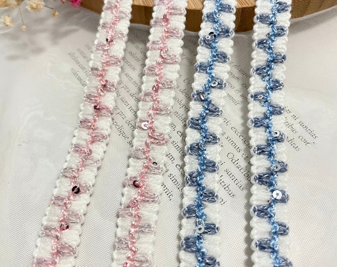 Embellished Lace Trim, Costume Design Sewing, Sold by Yard