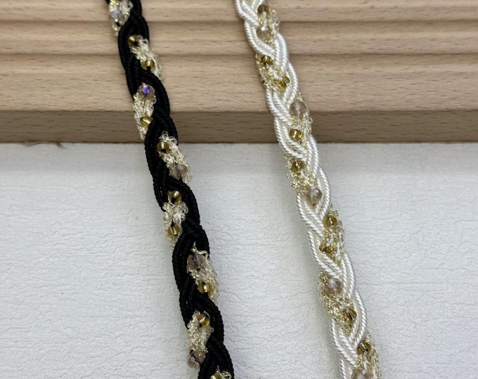 Beaded Trim, DIY Sewing Supply for Clothes, Hair Bows & Bags, Sold by 1 Yard