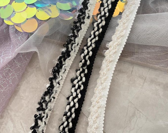 Textured Lace Trim, Costume Design Sewing Embellishment, Sold by 1 Yard