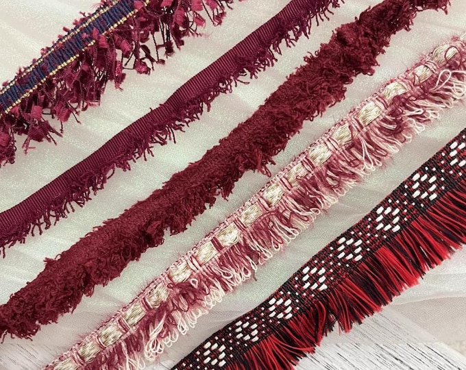 Wine Lace Trim, Costume Design, Sewing Embellishment, Sold by 1 Yard