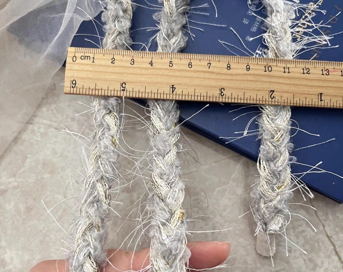 Fuzzy Braided Lace Trim, Costume Sewing Embellishment, Sold by 1 Yard