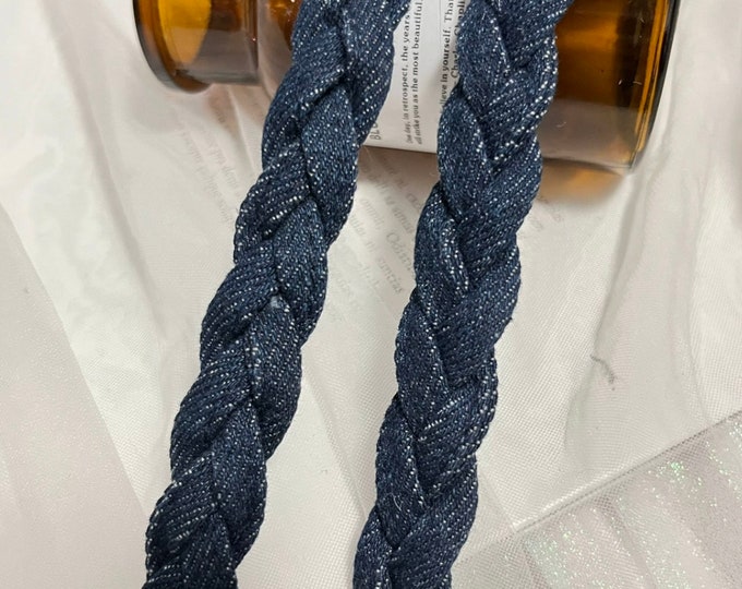 Denim Braid Trim, Costume Design, Sewing Embellishment, Sold by 1 Yard