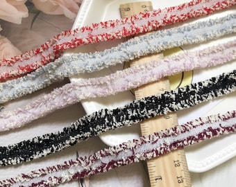 Stretchy Lace Ribbon Trim, Costume Design, Sewing Embellishment (Sold by 1 Yard)