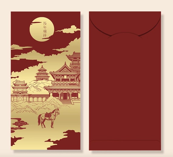Year of the Horse 2026 Red Envelopes, Gold Foil Red Envelopes, Lucky Money Gift Red Packets