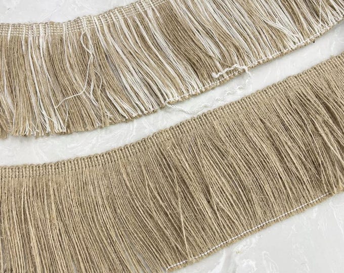 Linen Cotton Jute Tassel Fringe Trim - Sold by 1 Yard