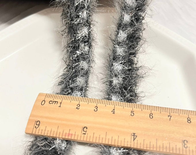 Fuzzy Lace Trim, Sewing Embellishment, Costume Design, Sold by 1 Yard