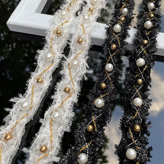 Pearl Bead Chain Trim By The Yard