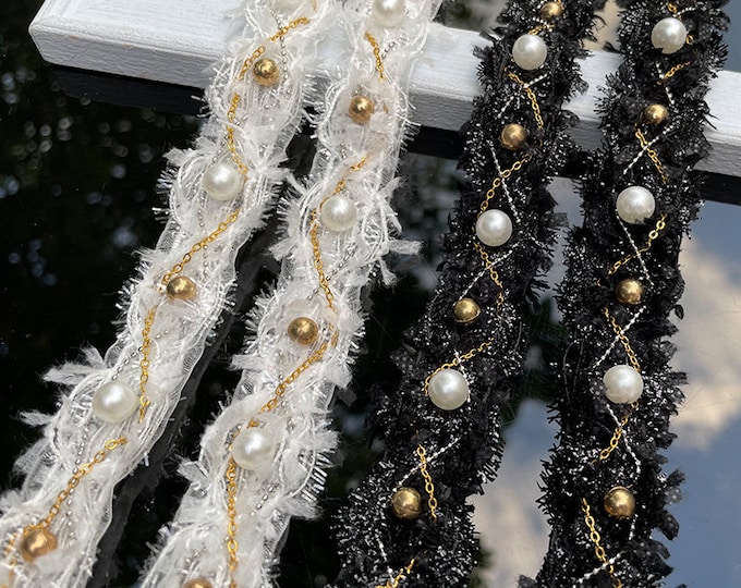Pearl Bead Chain Trim By The Yard