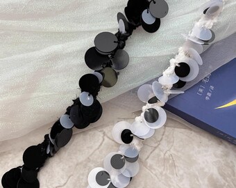 Sequin Trim, Costume Design, Bridal Dress Decor (1 Yard)