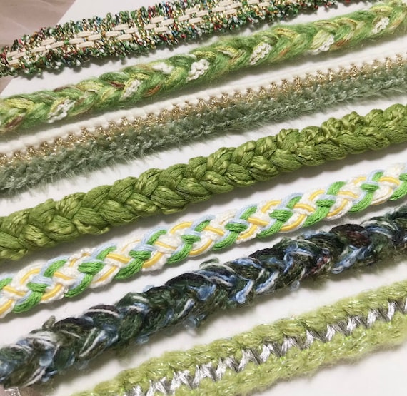 Green Collection Lace trim, decor trimming for costume design sewing bridal trim headwear dress coat cuff collar bag Sold by 1 yard